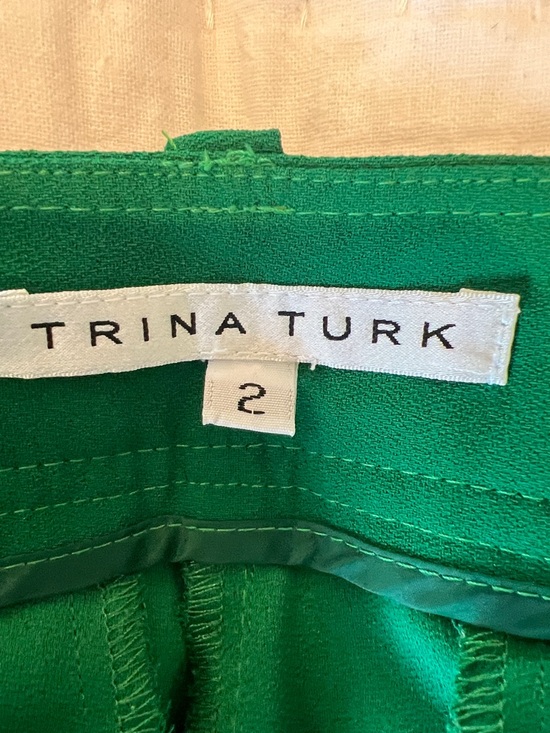 Trina Turk Emerald Green Wide-Leg Trousers - Picture 4 of 4